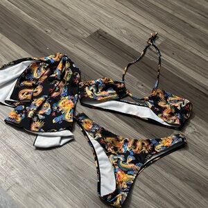 Dragon Print Bikini Set